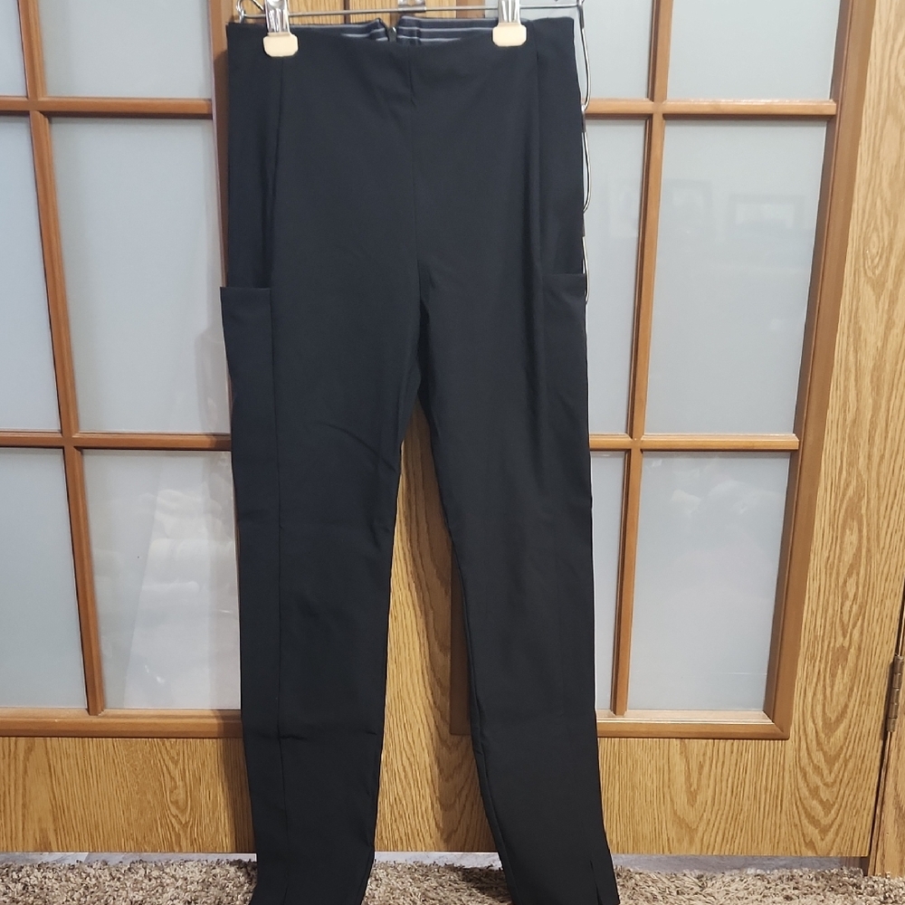 Athleta Black Slim Track Joggers with Side Pockets